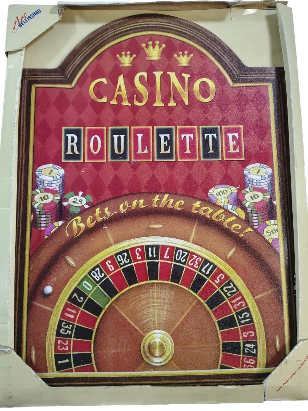 2 Pack Of Metal Tin Casino Gambling Themed Mancave Stylized Wall Hanging Decor